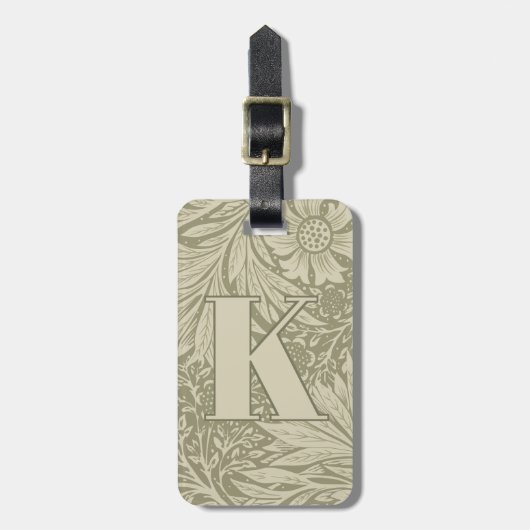 Vintag William Morris Marigold Pattern Gepäckanhänger (Vorderseite vertikal)