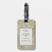 Vintag William Morris Marigold Pattern Gepäckanhänger (Rückseite vertikal)