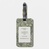 Vintag William Morris Marigold Pattern Gepäckanhänger (Rückseite vertikal)