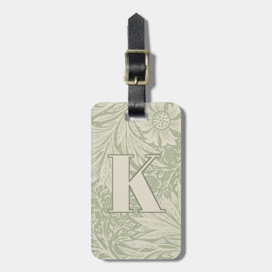 Vintag William Morris Marigold Pattern Gepäckanhänger (Vorderseite vertikal)