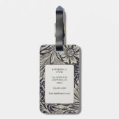 Vintag William Morris Marigold Pattern Gepäckanhänger (Rückseite vertikal)