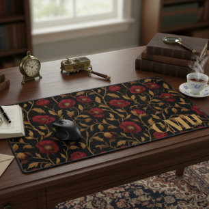 Vintag William Morris Monogram Schreibtischunterlage