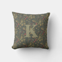 Vintag William Morris Navy Blue Red Chrysanthemum