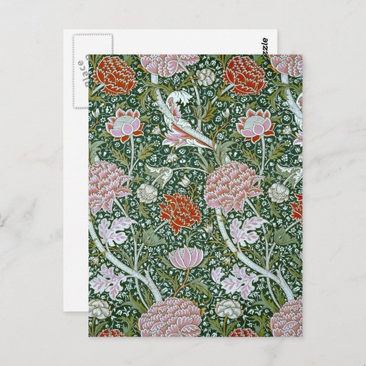 Vintag William Morris Pattern Postkarte (Vorne/Hinten)