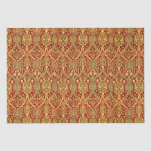 Vintag William Morris Pattern Red Turquoise Gold Seidenpapier