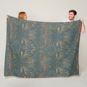 Vintag William Morris Peacock und Dragon Fleecedecke