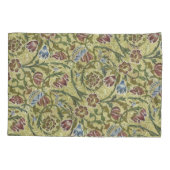 Vintag William Morris Pink Blue Brocade Kissenbezug (Rückseite-Links)