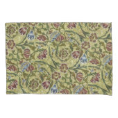 Vintag William Morris Pink Blue Brocade Kissenbezug (Vorderseite-Links)