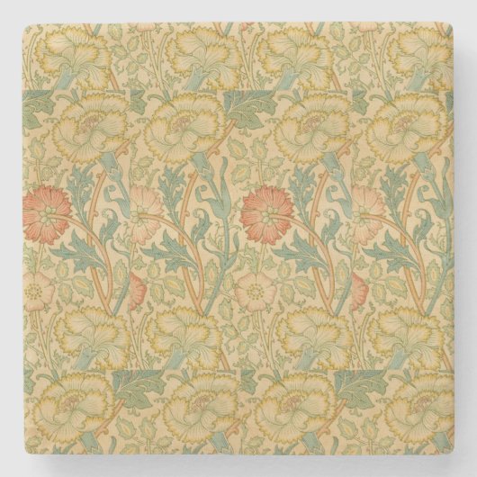 Vintag William Morris Pink und Rose Steinuntersetzer (Vorderseite)
