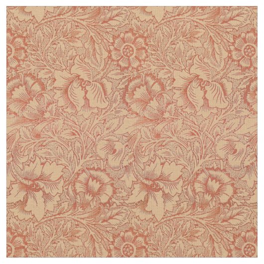 Vintag William Morris Poppy Blumenmuster-Fabric Stoff (Nahaufnahme)