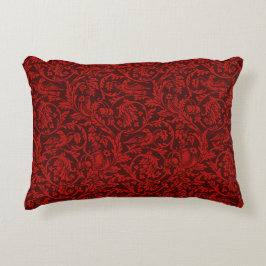 Vintag William Morris Red Birds Foliage Frucht Dekokissen