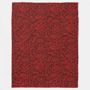 Vintag William Morris Red Birds Foliage Frucht Fleecedecke