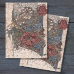 Vintag William Morris Red Blue Collage Decoupage Seidenpapier<br><div class="desc">"Vintage William Morris Designer Farbskizze,  Red Blue Green und Light Yellow Tulip Collage Decoupage Tissue Paper." Dieses Kunstwerk entstand aus einer Vintagen William Morris Designer-Skizze,  die von Audrey Jeanne Roberts,  einer international anerkannten Künstlerin und Designerin,  überarbeitet,  repariert und entworfen wurde. Urheberrecht.</div>