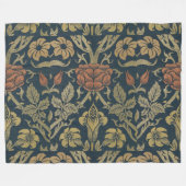 Vintag William Morris Rose und Lily Fleecedecke (Vorderseite (Horizontal))