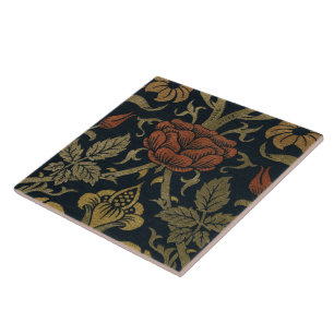 Vintag William Morris Rose und Lily Fliese
