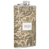 Vintag William Morris Sepia Botanical Monogram Flachmann (Rechts)