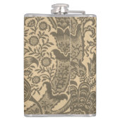 Vintag William Morris Sepia Botanical Monogram Flachmann (Rückseite)
