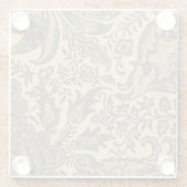 Vintag William Morris Sepia Tan Botanical Glasuntersetzer (Rückseite)