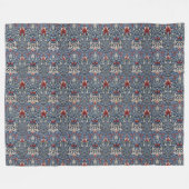Vintag William Morris Snakeshead Fritillary Red Fleecedecke (Vorderseite (Horizontal))