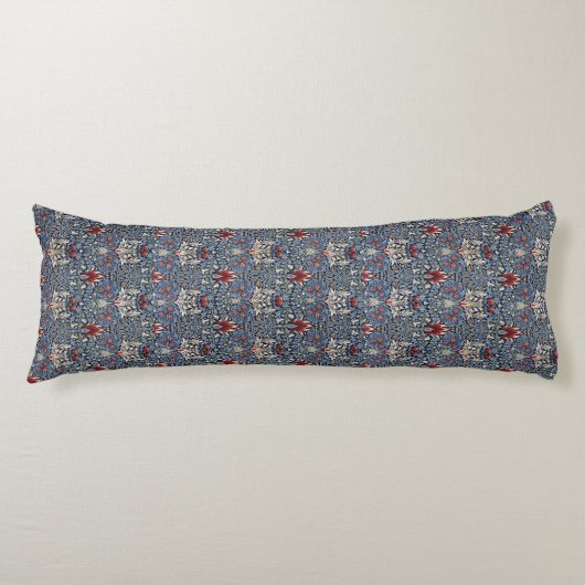 Vintag William Morris Snakeshead Fritillary Red Seitenschläferkissen (Vorderseite)