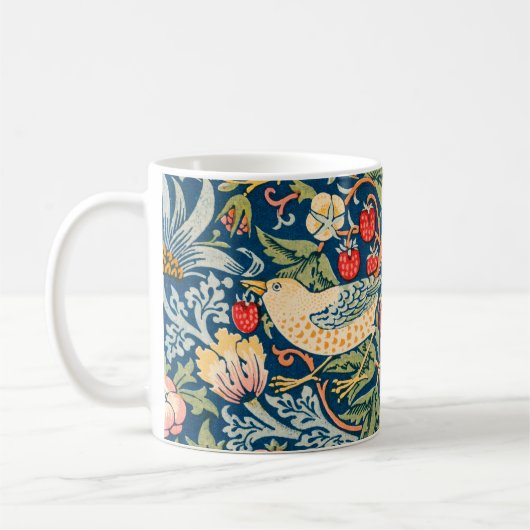Vintag William Morris Strawberry Dieb, Retro Kaffeetasse (Links)