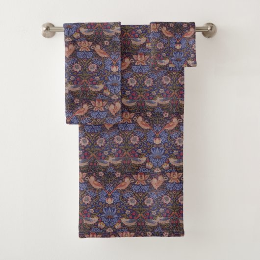 Vintag William Morris Strawberry Thief Badhandtuch Set (Insitu)