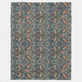 Vintag William Morris Strawberry Thief Fleecedecke (Vorderseite)