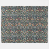 Vintag William Morris Strawberry Thief Fleecedecke (Vorderseite (Horizontal))