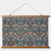 Vintag William Morris Strawberry Thief Wandteppich Mit Holzrahmen (Vorne)