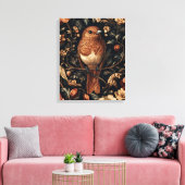 Vintag William Morris Style Bird Vines Leinwanddruck (Insitu (Wohnzimmer))