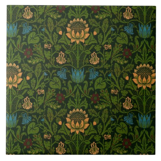 Vintag William Morris Violet und Columbine Fliese (Vorderseite)