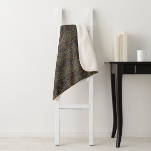 Vintag William Morris Violet und Columbine Sherpadecke