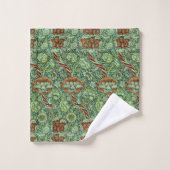 Vintag William Morris Wandle Pattern Badhandtuch Set (Waschlappen)