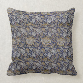 Vintag William Morris Wey Pattern Blue Background Kissen