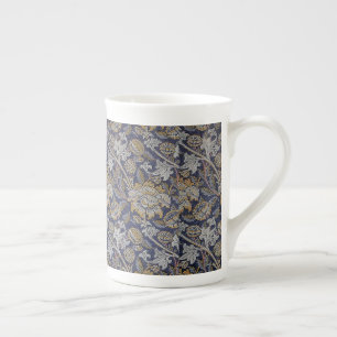 Vintag William Morris Wey Pattern Blue Background Porzellantasse