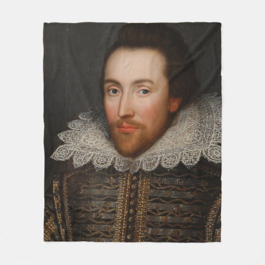 Vintag William Shakespeare Portrait Fleecedecke (Vorderseite)