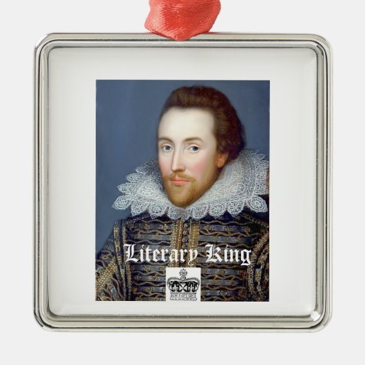 Vintag William Shakespeare Weihnachtsdekoration Silbernes Ornament (Vorne)