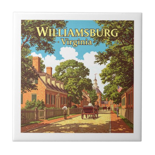Vintag Williamsburg Virginia Fliese (Vorderseite)