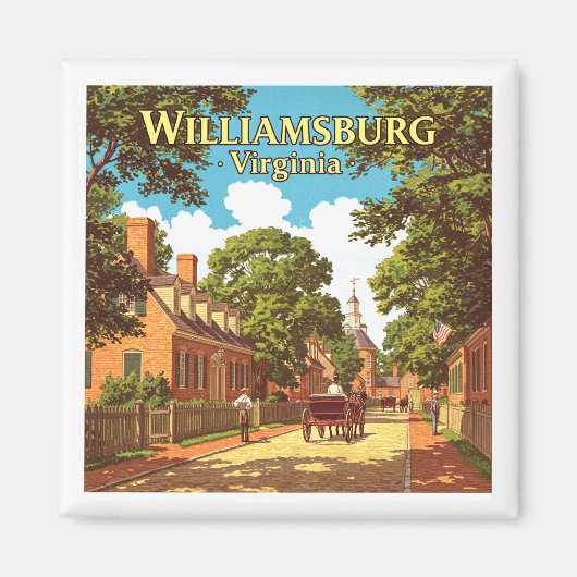 Vintag Williamsburg Virginia Magnet (Vorne)