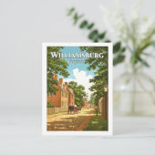 Vintag Williamsburg Virginia Postkarte (Stehend Vorderseite)