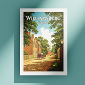 Vintag Williamsburg Virginia Postkarte