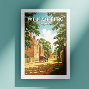 Vintag Williamsburg Virginia Postkarte