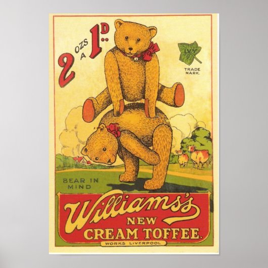 Vintag Williams's neue Cream Toffee Ad Poster (Vorne)