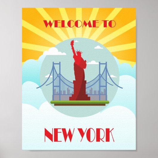 Vintag Willkommen bei New York Travel Poster (Vorne)
