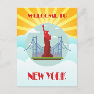 Vintag Willkommen bei New York Travel Postkarte