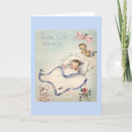 Vintag - Willkommen zu Ihrem kleinen Sohn, Karte (Vorderseite)