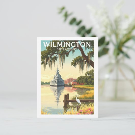 Vintag Wilmington North Carolina Postkarte (Stehend Vorderseite)
