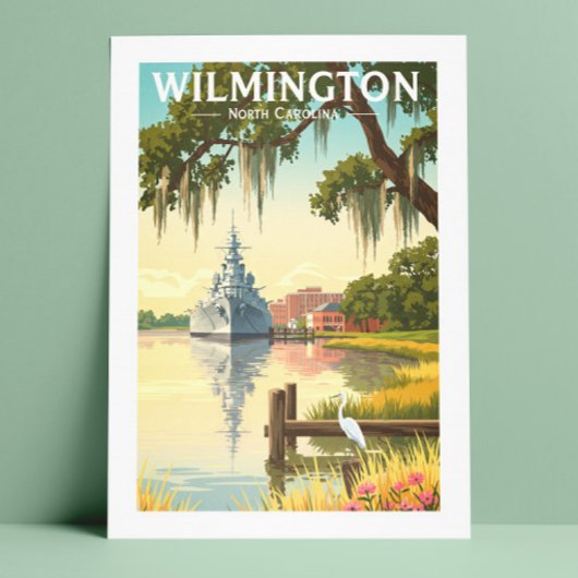 Vintag Wilmington North Carolina Postkarte