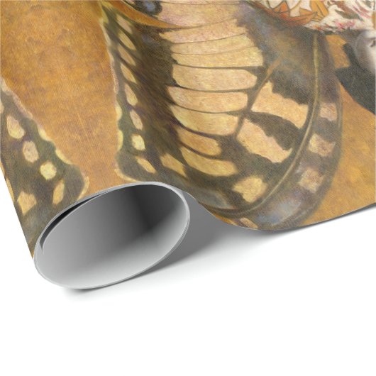 Vintag Winged Geisha Wrapping Paper Geschenkpapier (Rolleneckpunkt)