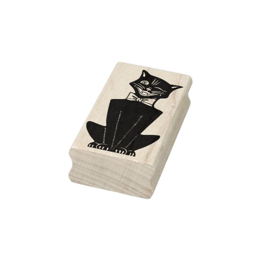 Vintag Winking Black Cat Gummistempel (Stempel)